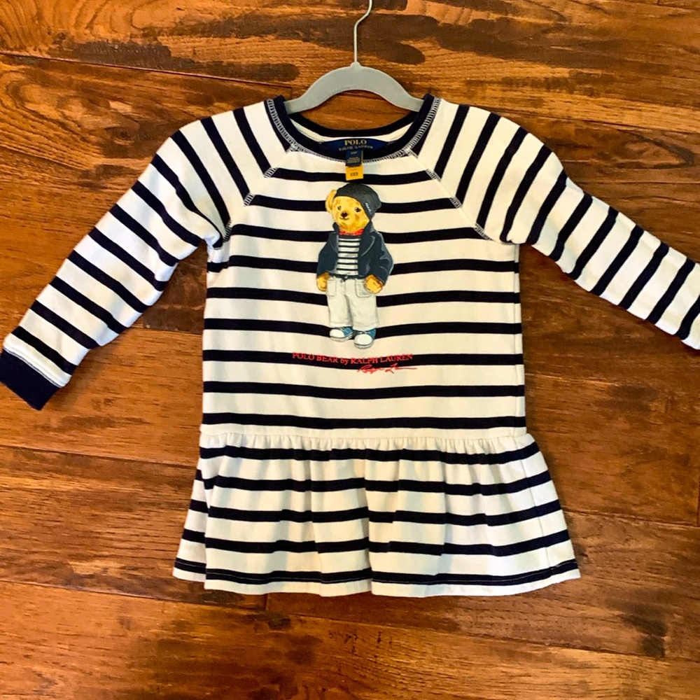 Little Girls Polo Bear Fleece Dress